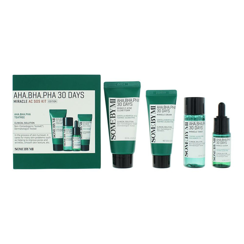 Some By Mi 30 days AHA, BHA, PHA Miracle Acne Sos Kit 4 Piece Gift SetFor Women