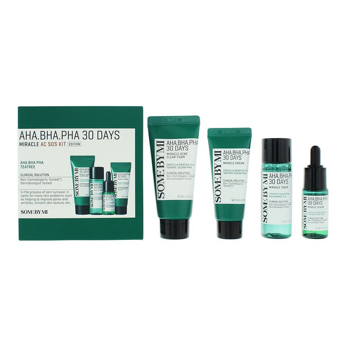 Some By Mi 30 days AHA, BHA, PHA Miracle Acne Sos Kit 4 Piece Gift SetFor Women