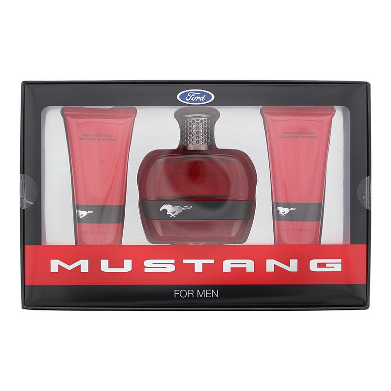 Mustang Red Gift Set: EDT 100ml - Aftershave Balm 100ml - Hair Body Wash 100ml