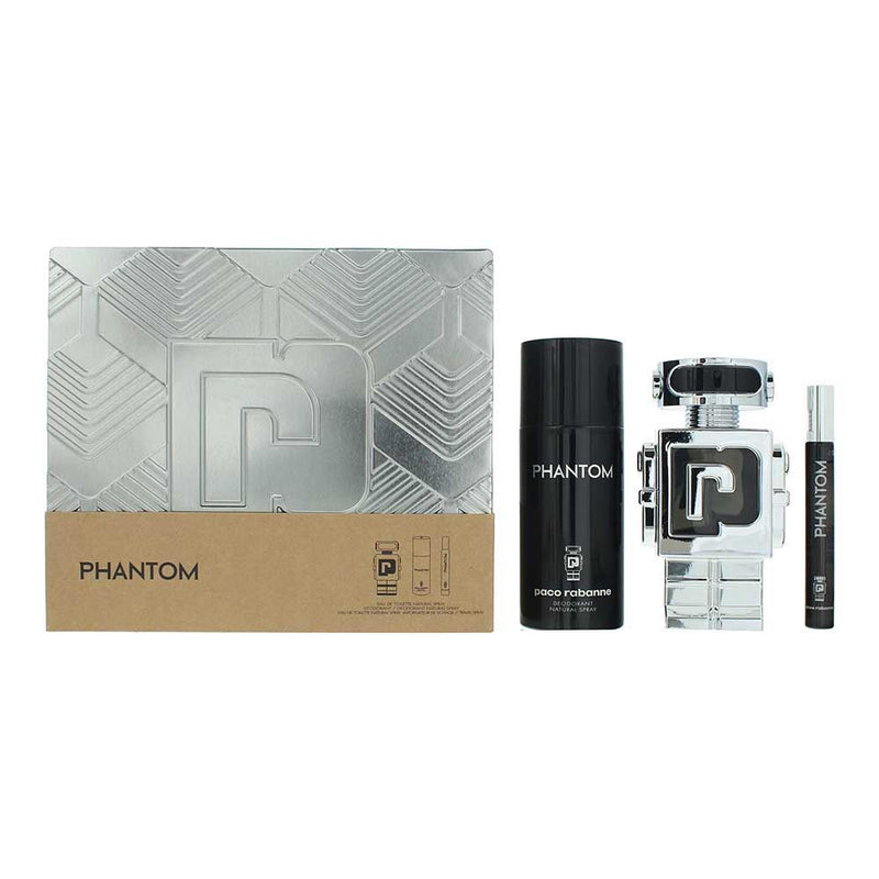 Paco Rabanne Phantom 3 Piece Gift Set: EDT 100ml - EDT 1 For Men