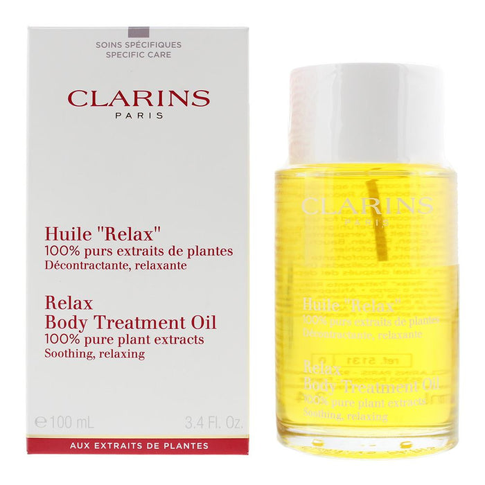 Clarins Relax Body Treatment Oil 100%Pure Plant Extracts Soothing Relaxing 100ml