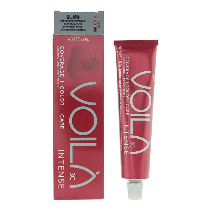 Intercosmo Voila 3C Intense 3.65 Dark Beaujolais Hair Colour 60ml For Women Her