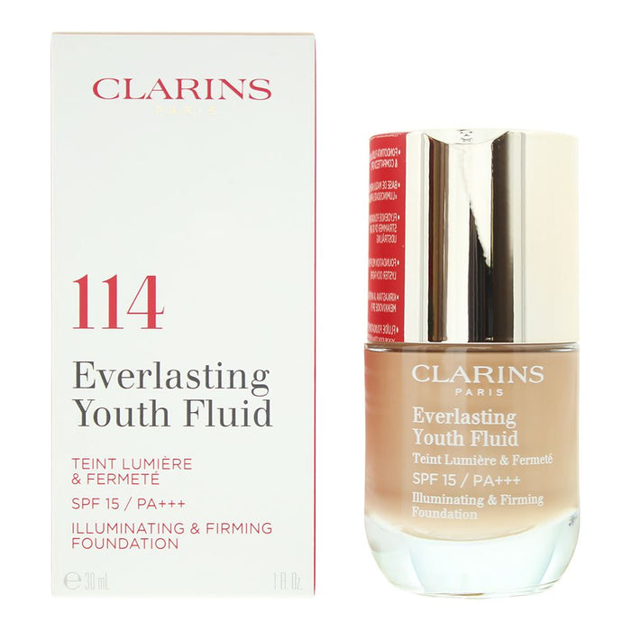 Clarins Everlasting Youth Fluid 114 Cappuccino Foundation 30ml For Women