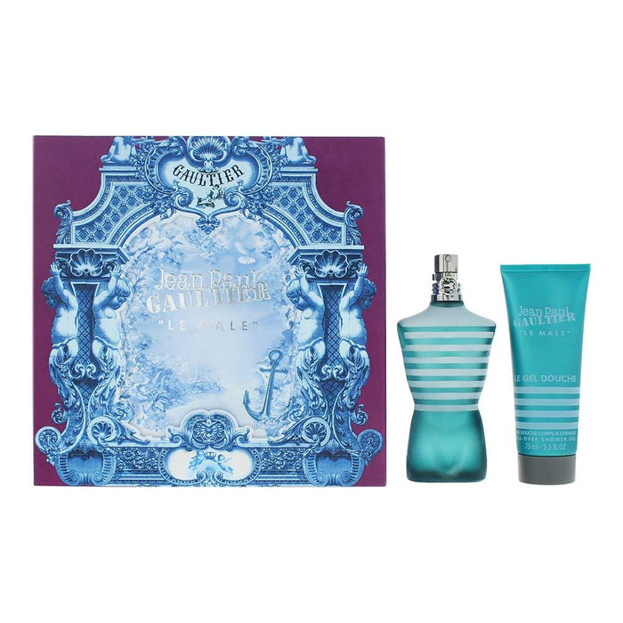 Jean Paul Gaultier Le Male 2 Piece Gift Set: EDT 75ml - Shower Gel 7 For Men
