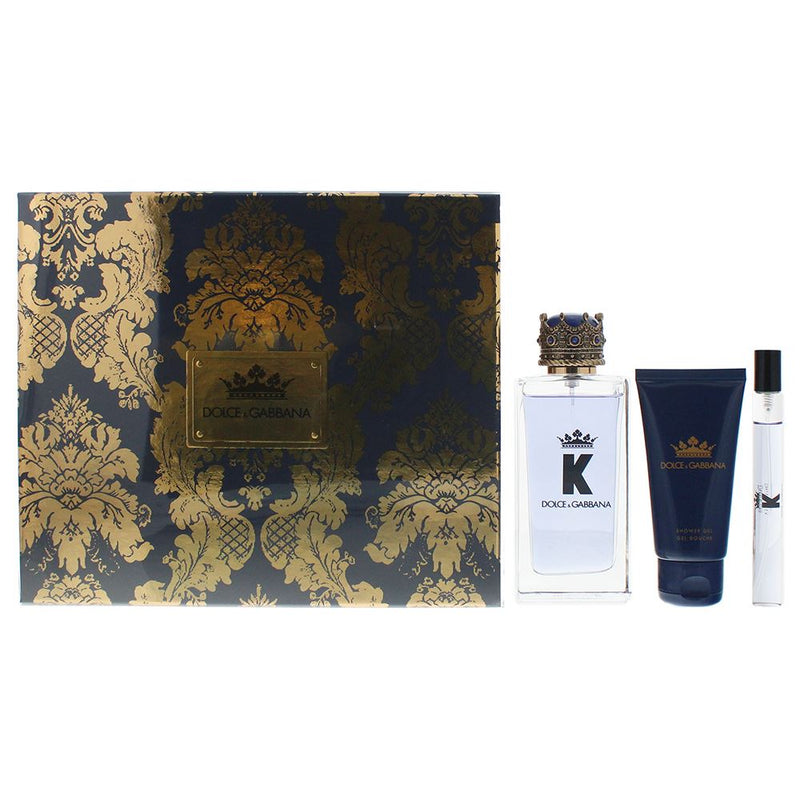 Dolce & Gabbana K 3 Piece EDT 100ml - Shower Gel 50ml - Eau de Toilette 10ml Men