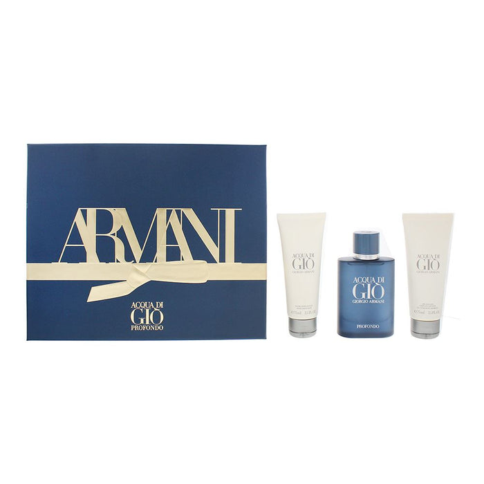 Giorgio Armani Acqua Di Gio Profondo 3 Piece Gift Set: Men