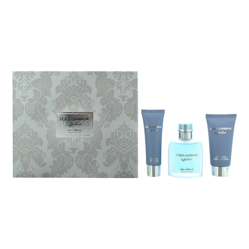 Dolce & Gabbana Light Blue Eau Intense Pour Homme 3 Piece Gift Set Men