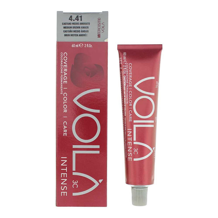 Intercosmo Voila 3C Intense 4.41 Medium Brown Amber Hair Colour 60ml For Women