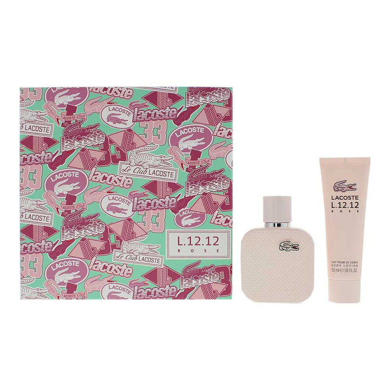 Lacoste Eau De Lacoste L.12.12 Rose 2 Piece Gift Set For Women