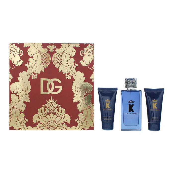 Dolce & Gabbana K Eau de Parfum 100ml, Aftershave Balm + Shower Gel Gift Set
