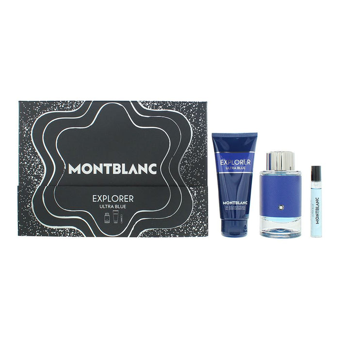 Montblanc Explorer Ultra Blue 3 Pcs Gift Set For Men