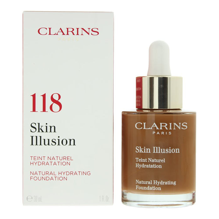 Clarins Skin Illusion Hydrating SPF 15 118 Sienna Foundation 30ml For Women