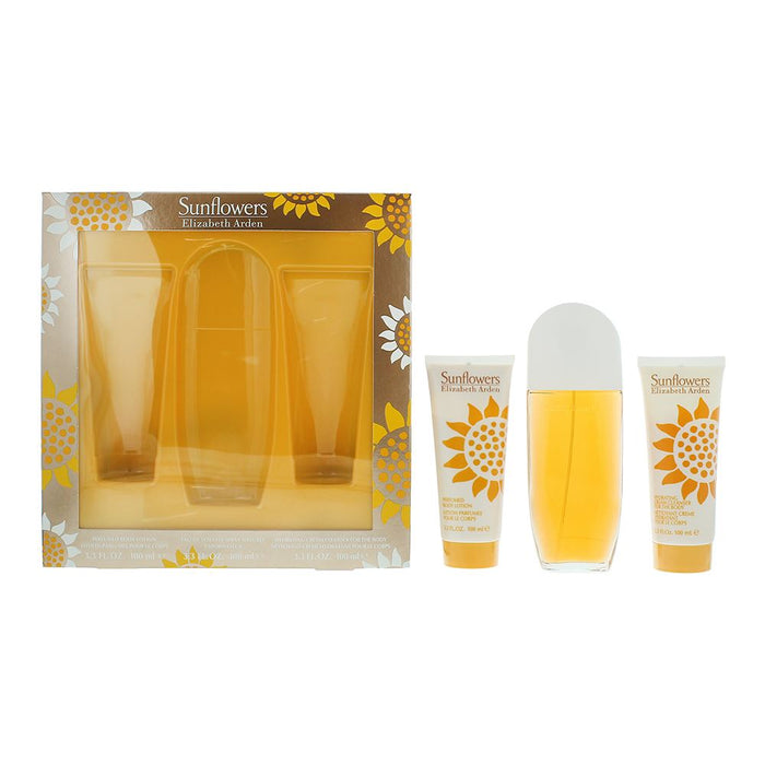 Elizabeth Arden Sunflowers 3 Piece Gift Set: EDT 100ml - Body Lotion For Women