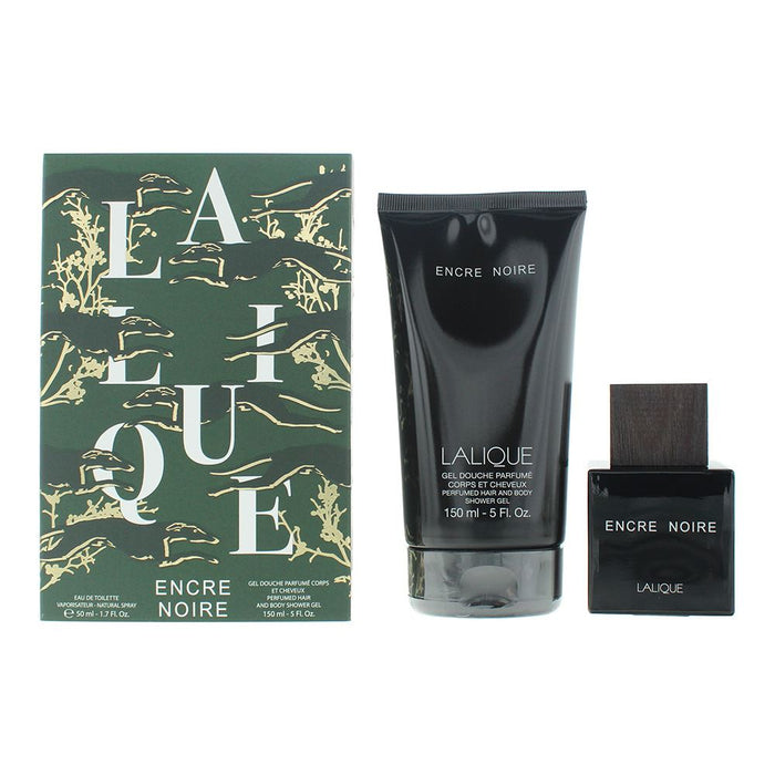 Lalique Encre Noire 2 Piece Gift Set: EDT 50ml - Shower Gel 150ml For Men
