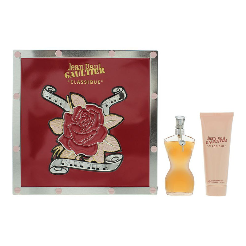 Jean Paul Gaultier Classique 2 Piece Gift Set: Eau De Toilette 50ml - Body Lotion 75ml For Men