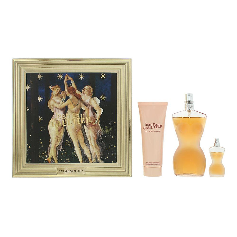 Jean Paul Gaultier Classique 3pc Gift Set EDT 100ml  6ml  Body Lotion