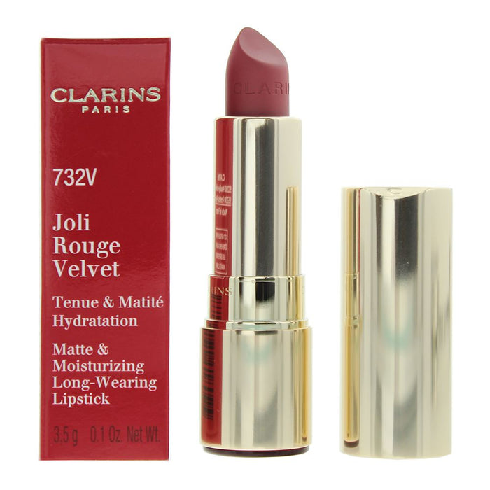 Clarins Joli Rouge Velvet 732 V Grenadine Lipstick 3.5g For Women