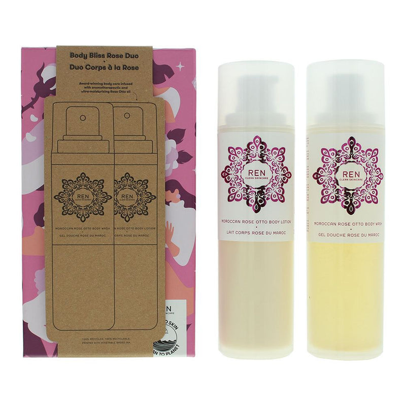 Ren Clean Skincare 2 Pcs Gift Set: Body Wash 100ml - Body Lotion 100ml For Women