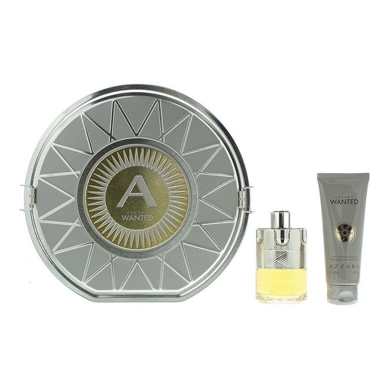 Azzaro Wanted 2 Piece Gift Set: EDT 100ml - Hair Body Shampoo 100ml Men