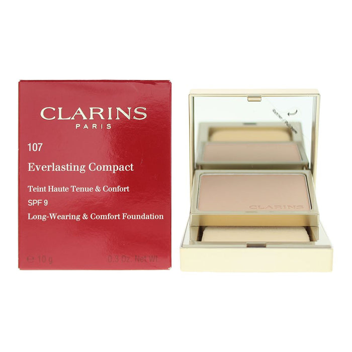 Clarins Everlasting Compact No.107 Beige Foundation 10g For Women