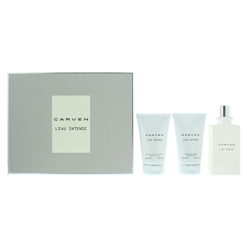 Carven L Eau Intense EDT 100ml - Aftershave Balm 100ml - Shower Gel 100ml Men