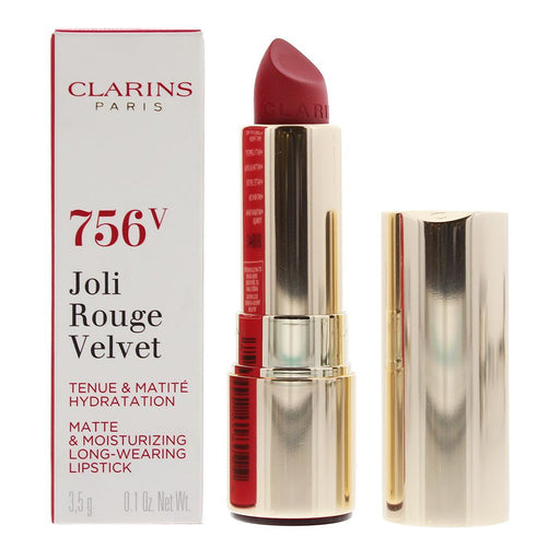 Clarins Joli Rouge Velvet Matte Long Wearing Lipstick 756V Guava 3.5g