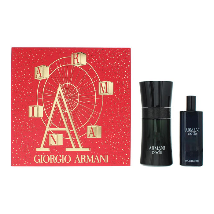 Giorgio Armani Code Pour Homme 2 Piece Gift Set: EDT 50ml - EDT 15ml Men Spray
