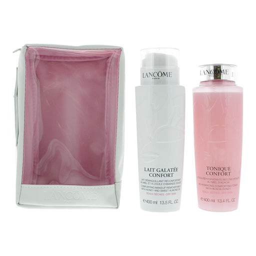 Lancome Galantee Confort Gift Set: MakeUp Remover Milk 400ml - Toner 400ml - Bag