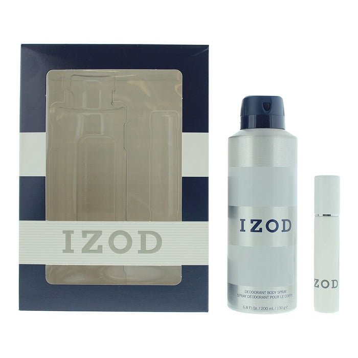 Izod White 2 Piece Gift Set: Eau de Toilette 15ml - Body Spray 200ml For Men