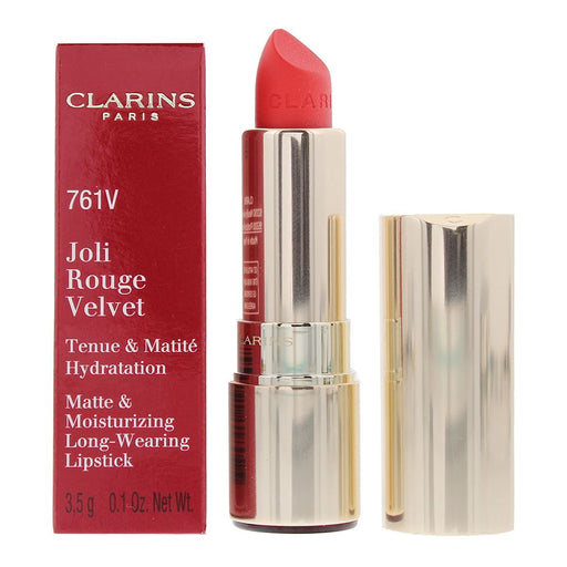 Clarins Joli Rouge Velvet Matte Long Wearing Lipstick 761V Spicy Chili 3.5g
