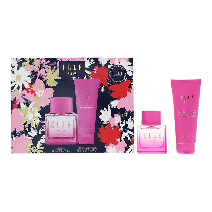 Elle Fleur 2 Piece Gift Set: Eau de Parfum 100ml - Body Lotion 100ml For Women