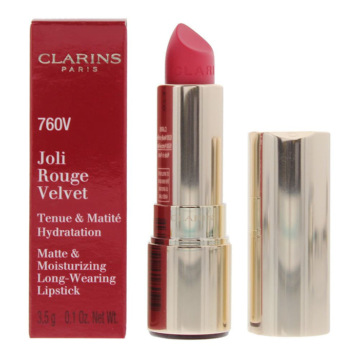 Clarins Joli Rouge Velvet Matte Long Wearing Lipstick 760V Pink Cranberry 3.5g