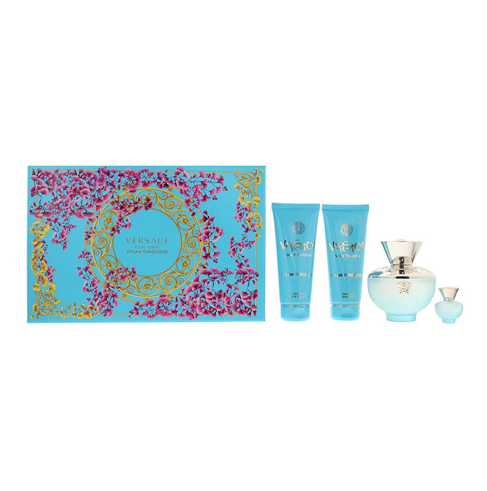 Versace Pour Femme Dylan Turqoise 4 Piece Gift Set For Women