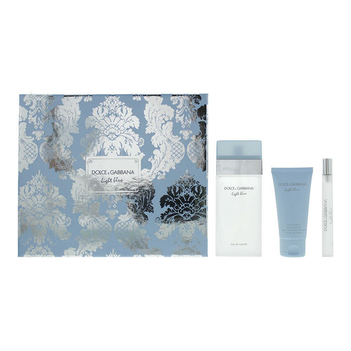Dolce & Gabbana Light Blue 3 Piece Gift Set EDT 100ml -Body Cream 50ml -EDT 10ml