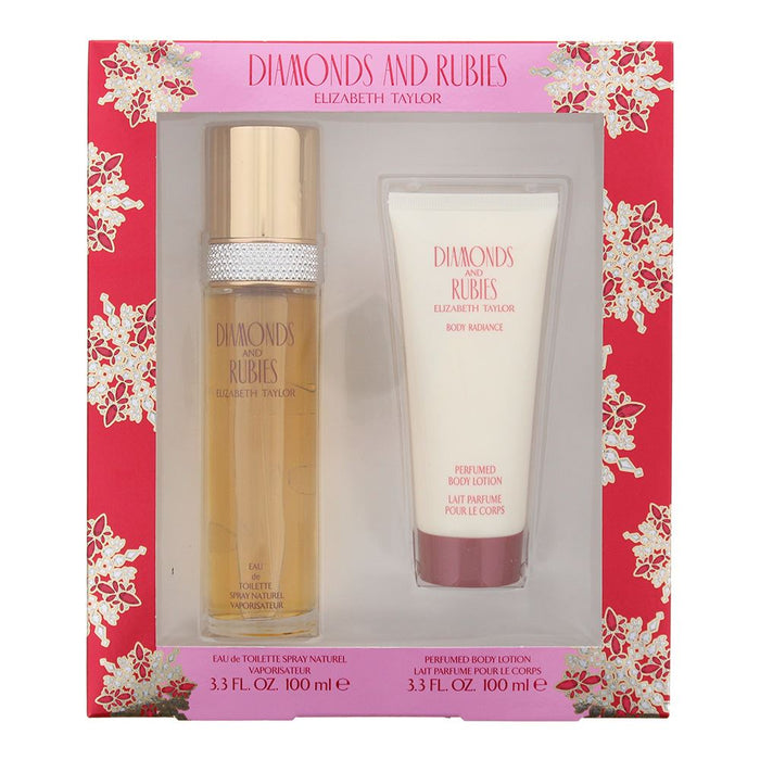 Elizabeth Taylor Diamonds And Rubies Gift Set: EDT 100ml Body Lotion 100ml