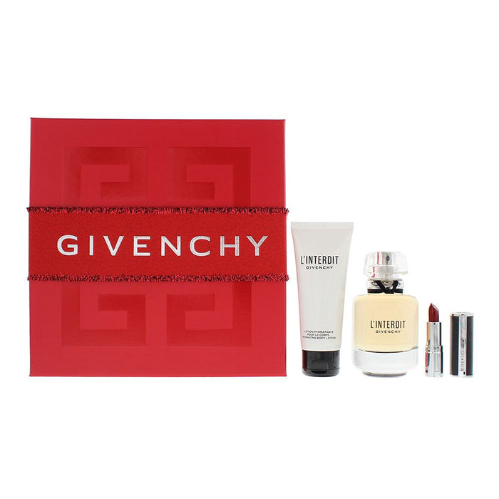 Givenchy L'interdit Gift Set: EDP 80ml - Body Lotion 75ml - #333 Lipstick 1.5g