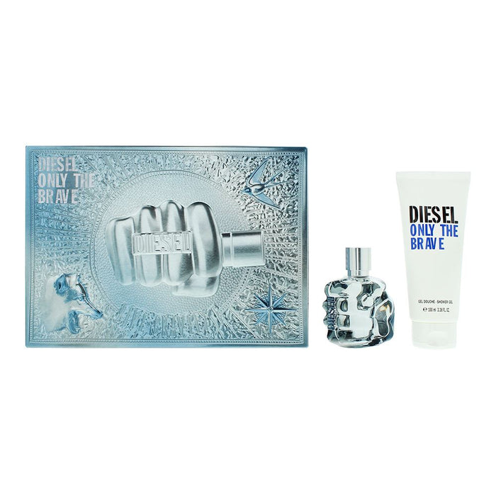 Diesel Only The Brave 2 Piece Gift Set: EDT 50ml - Shower Gel 100ml Men Spray