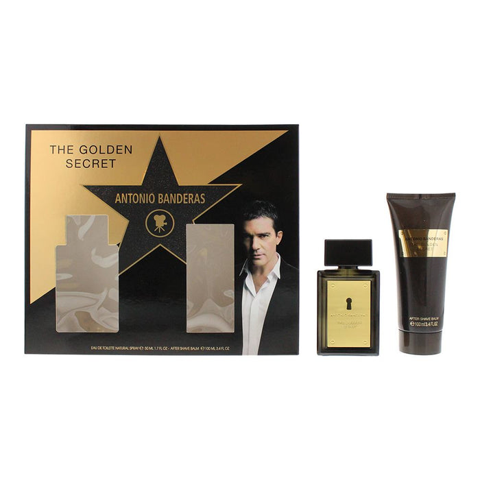 Antonio Banderas Golden Secret 2 Piece Gift Set(EDT 50ml,Aftershave Balm 100ml)