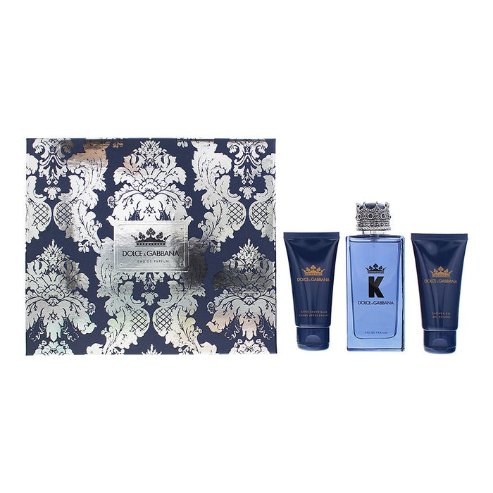 Dolce & Gabbana K 3Pcs Gift Set EDP 100ml -Aftershave Balm 50ml -Shower Gel 50ml
