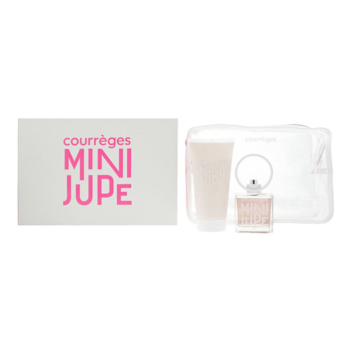 Courreges Mini Jupe 3 Piece Gift Set: EDP 50ml - Body Cream 150ml - Toiletry Bag