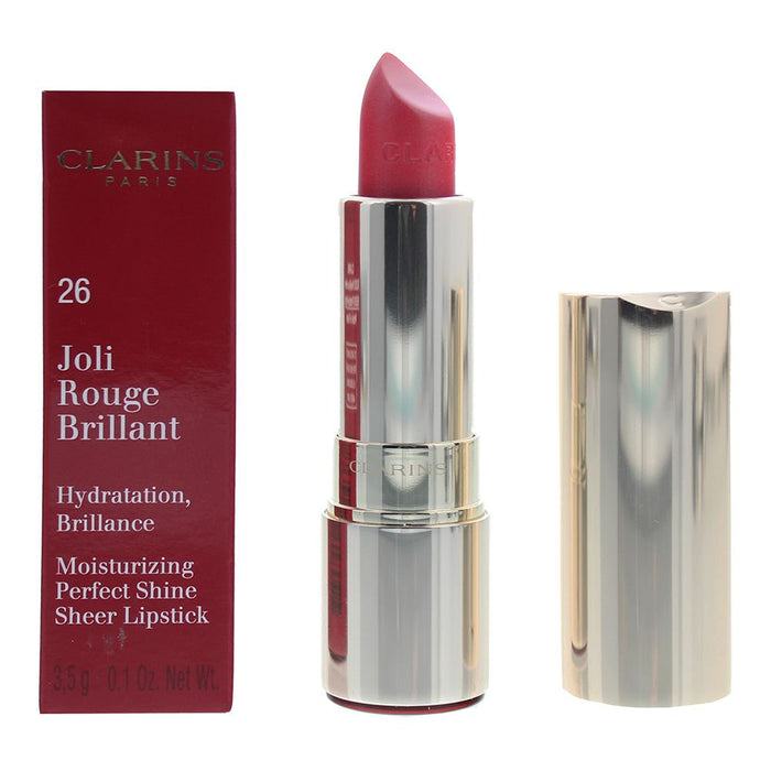 Clarins Joli Rouge Brilliant Lipstick 26 Poppy Pink 3.5g Women