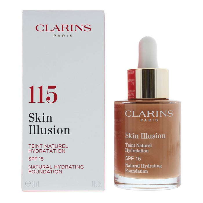 Clarins Skin Illusion Natural Hydrating No.115 Cognac Foundation 30ml SPF15