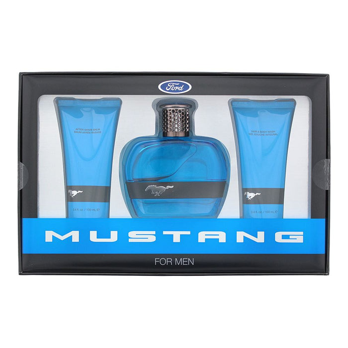 Mustang Blue Gift Set: EDT 100ml - Aftershave Balm 100ml - Hair Body Wash 100ml