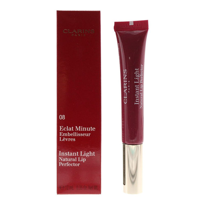 Clarins Instant Light Natural Lip Perfector 08 Plum Lip Gloss 12ml Women