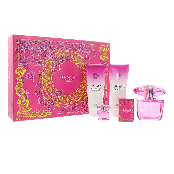 Versace Bright Crystal Absolu 4 Piece Gift Set For Women