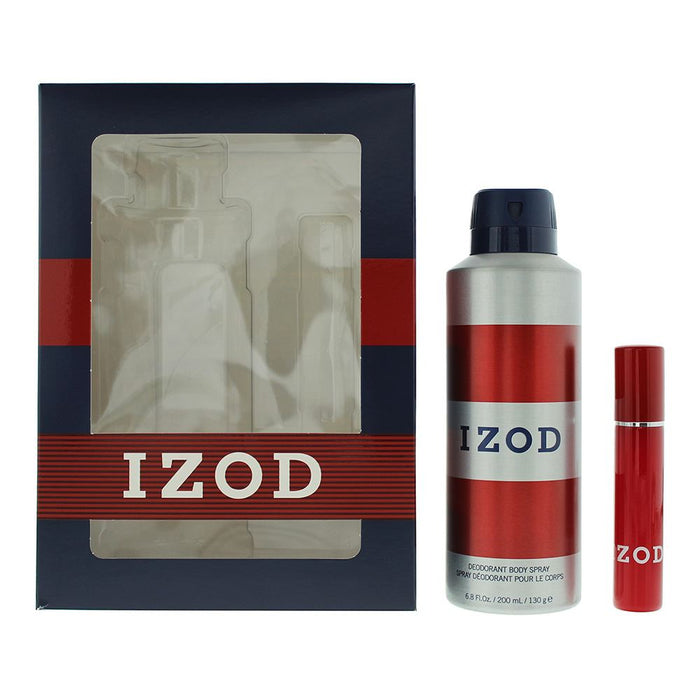 Izod Red 2 Piece Gift Set: Eau de Toilette 15ml - Body Spray 200ml For Men