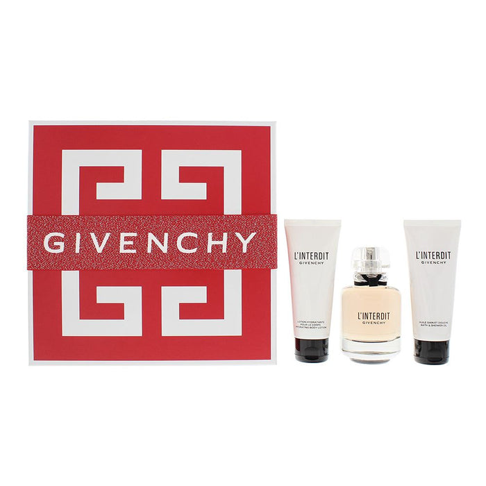 Givenchy L'interdit 3Piece Gift Set: EDP 80ml -Body Lotion 75ml -Shower Gel 75ml