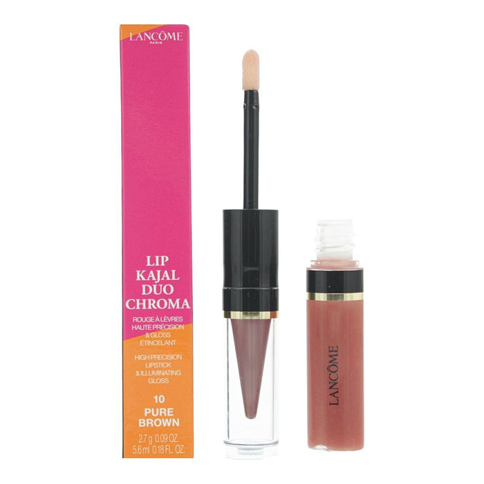 Lancome Lip Kajal Duo Chroma 10Pure Brown Lipstick Illuminating Gloss